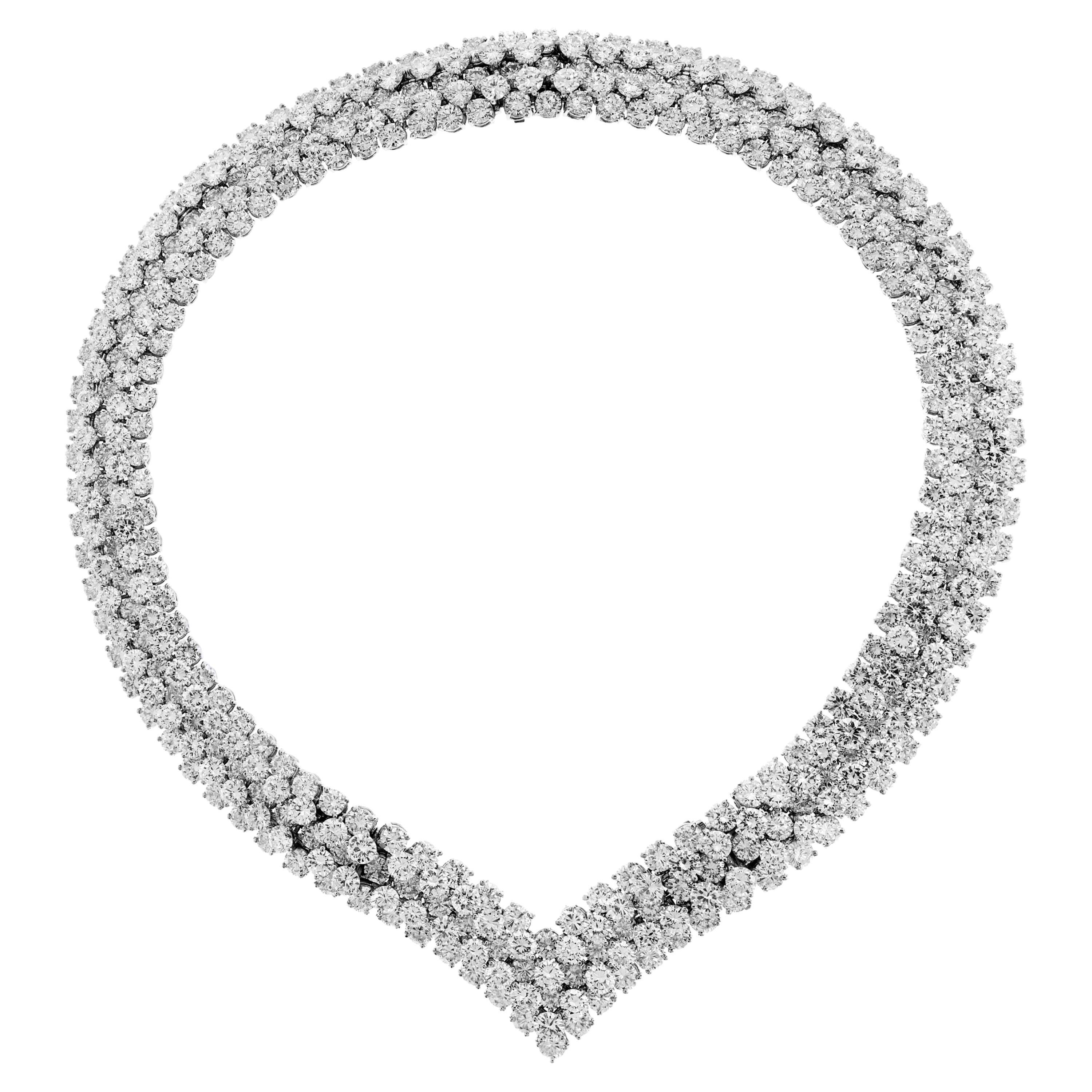 85 Carat Diamond Platinum Choker Necklace Transferrable Bracelets