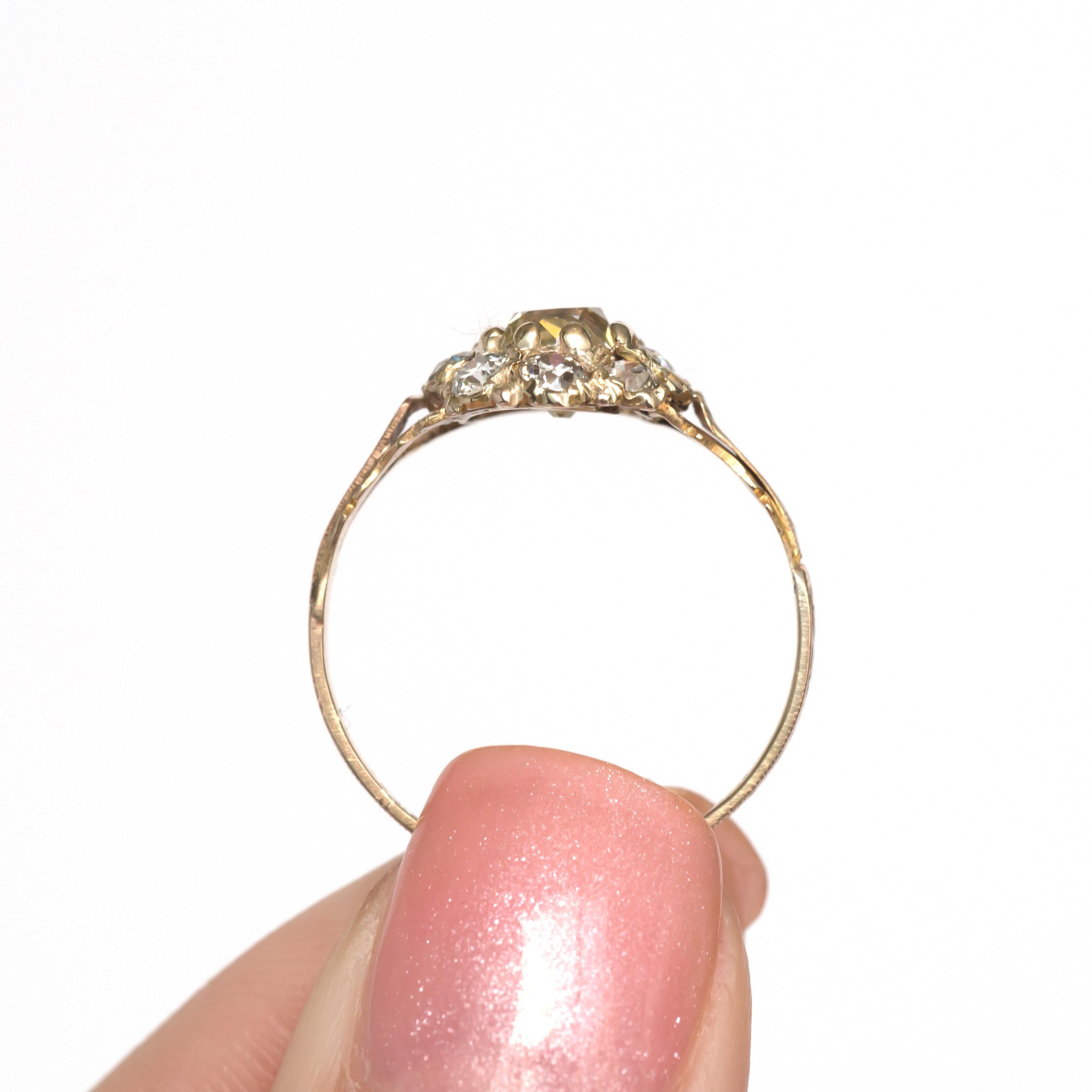 Victorian .85 Carat Diamond Yellow Gold Engagement Ring