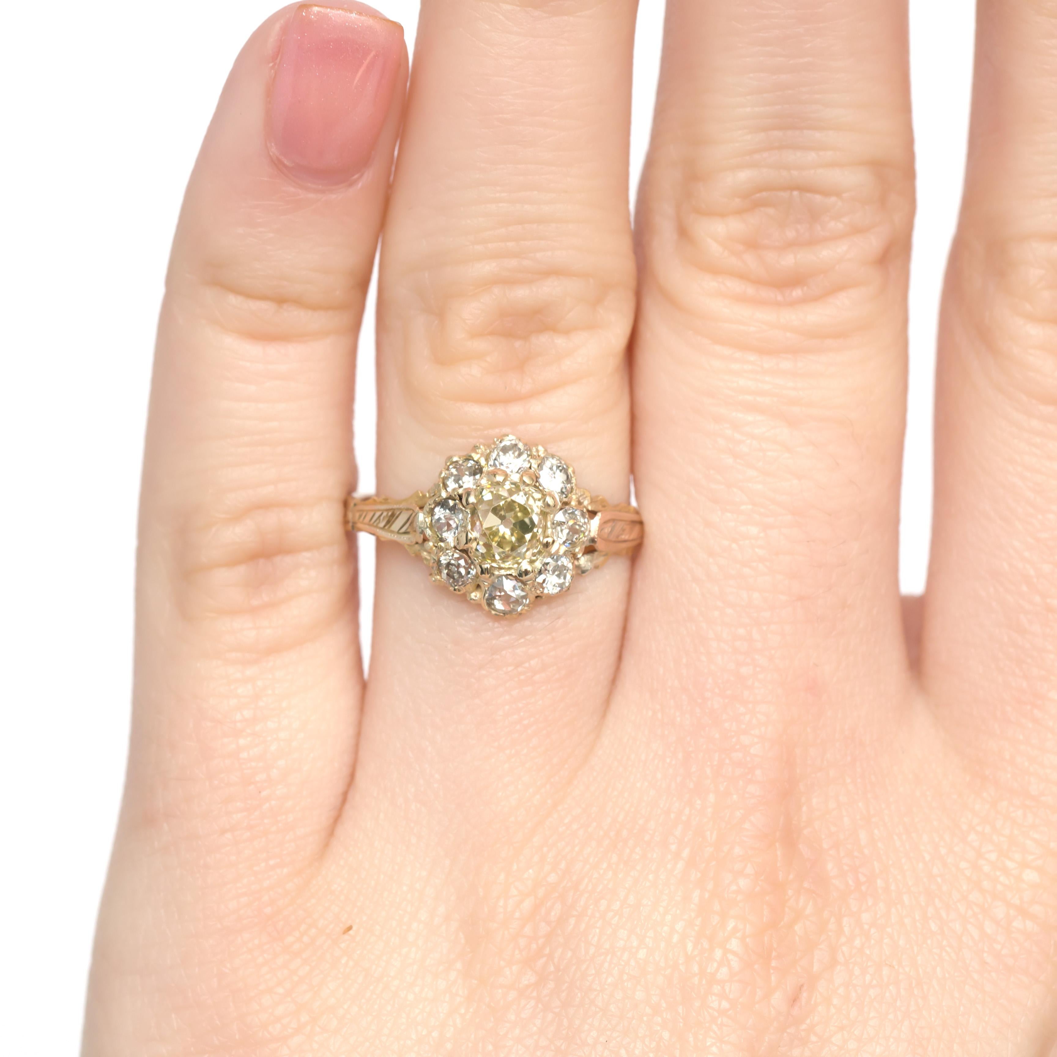 .85 Carat Diamond Yellow Gold Engagement Ring In Good Condition In Atlanta, GA