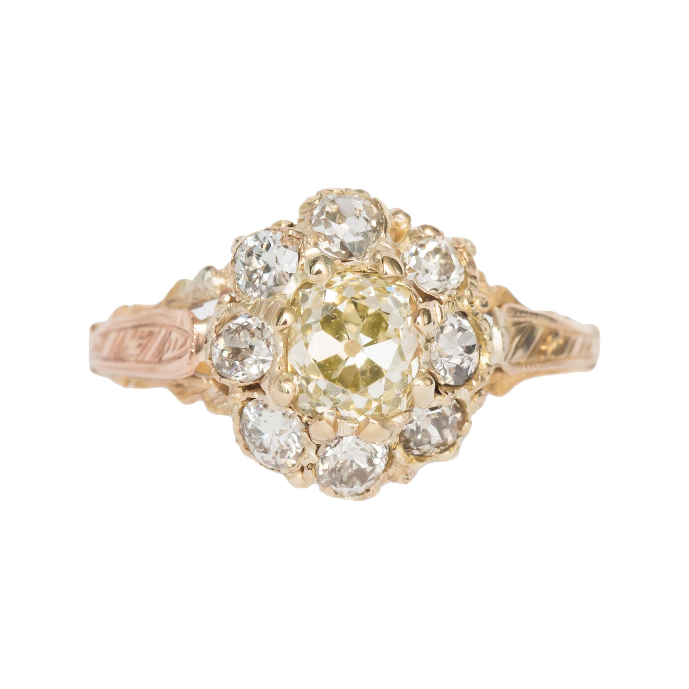.85 Carat Diamond Yellow Gold Engagement Ring