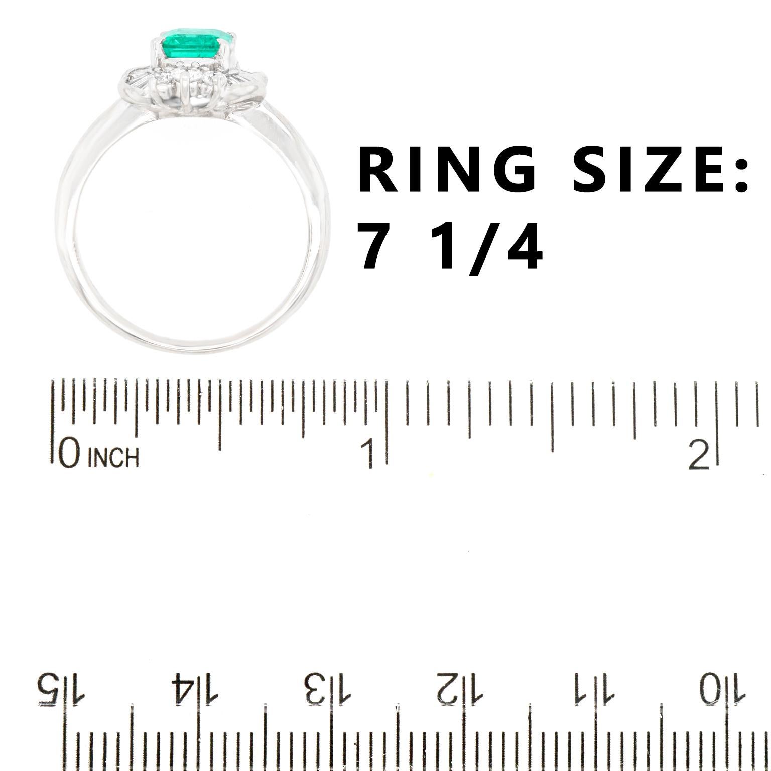 .85 Carat Emerald and Diamond Ring Platinum 1