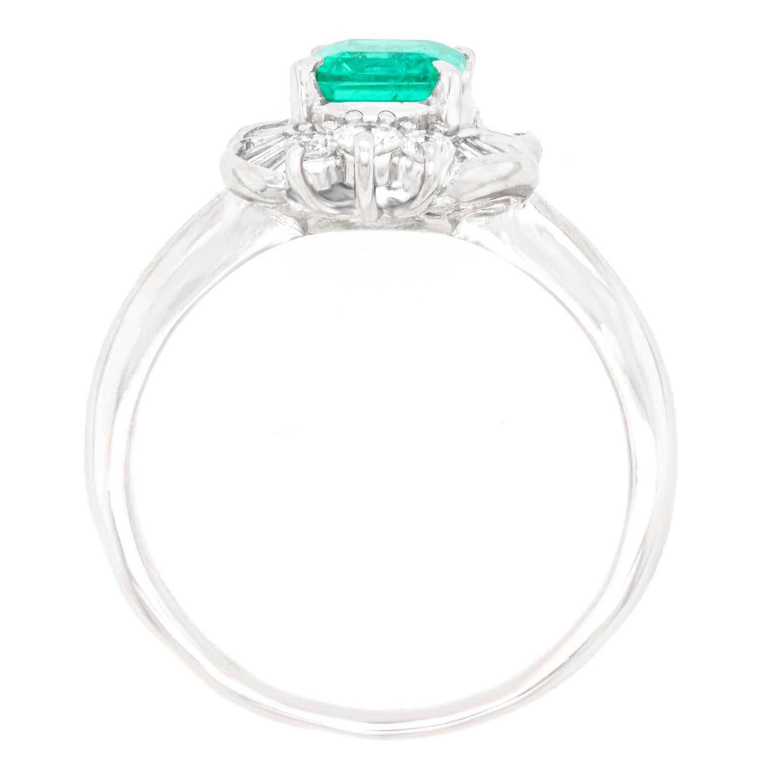 .85 Carat Emerald and Diamond Ring Platinum 4