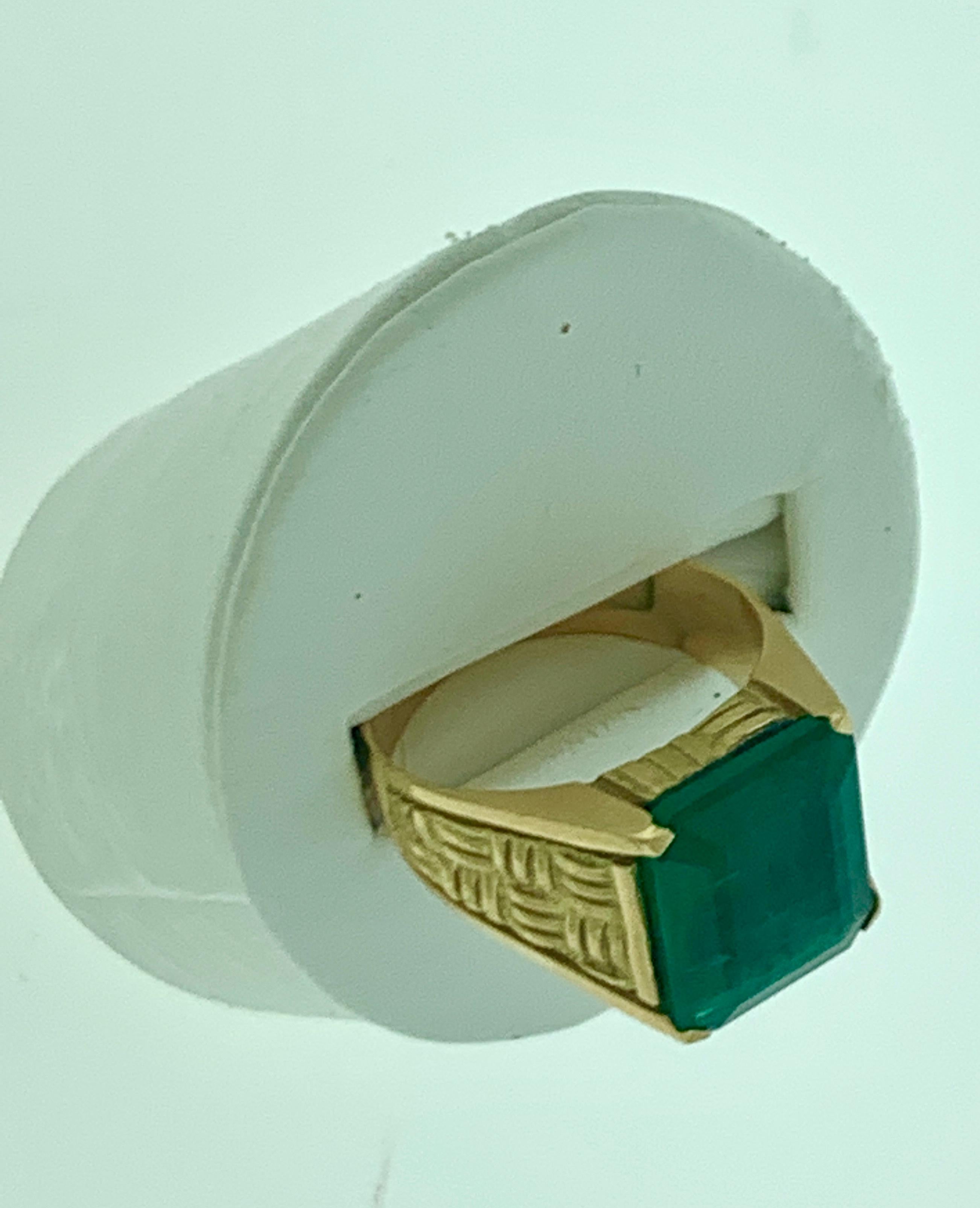 mens gold emerald ring