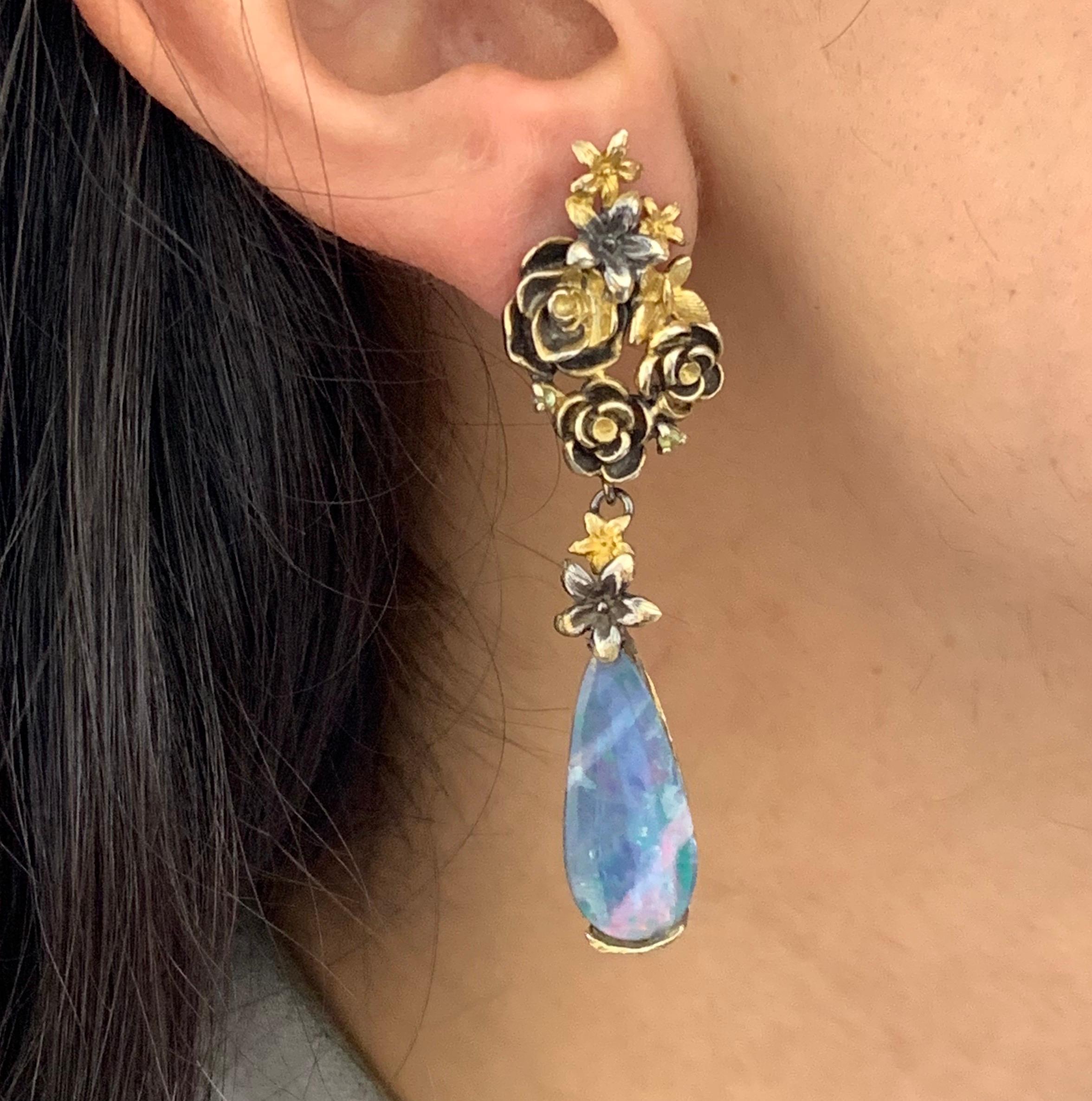 Contemporary 8.5 Carat Opal Earrings
