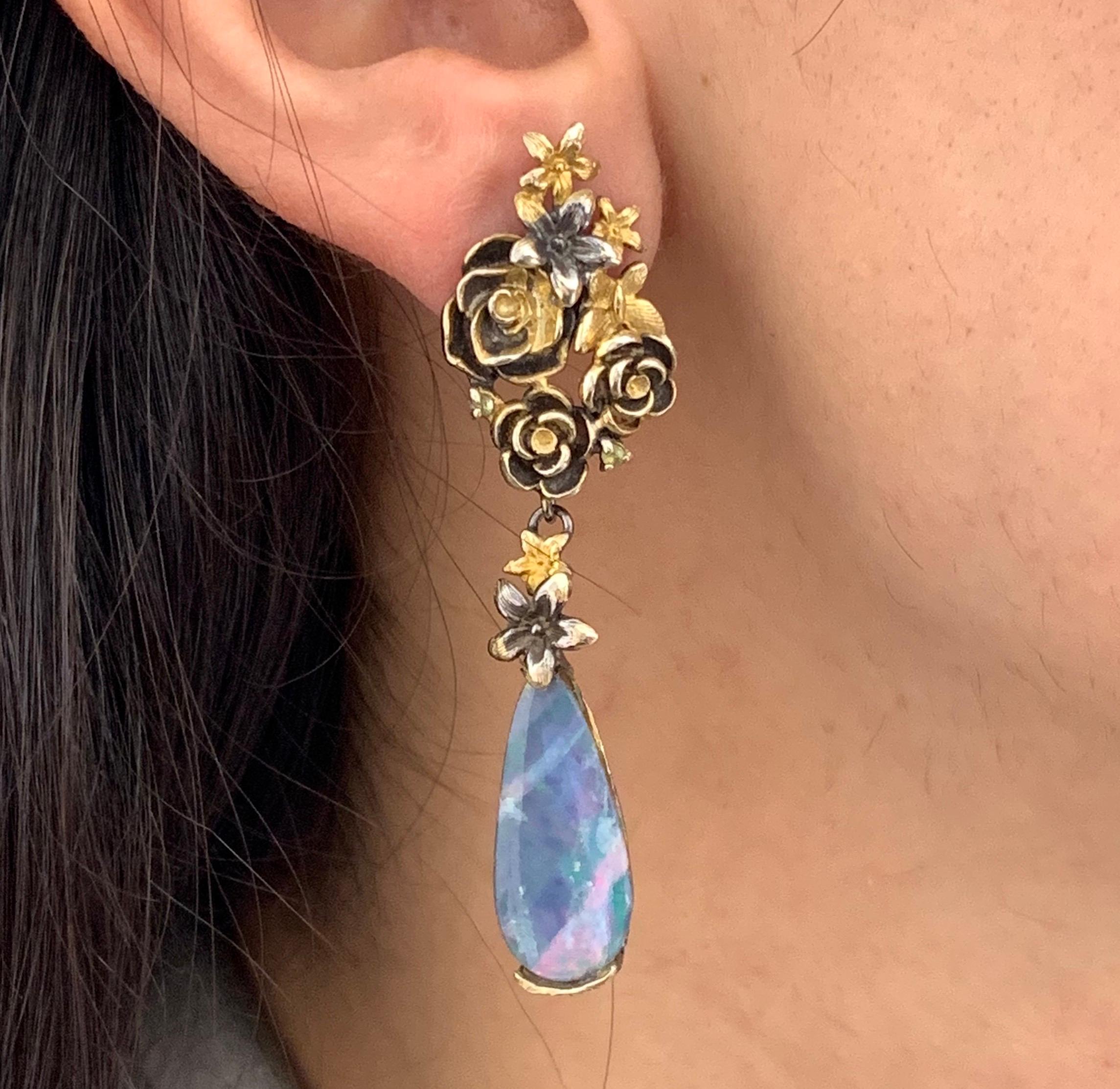 Women's 8.5 Carat Opal Earrings
