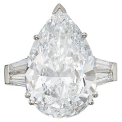 8.5 Carat Pear Statement Brilliant White SI 14K Timeless Brilliance Diamond Ring