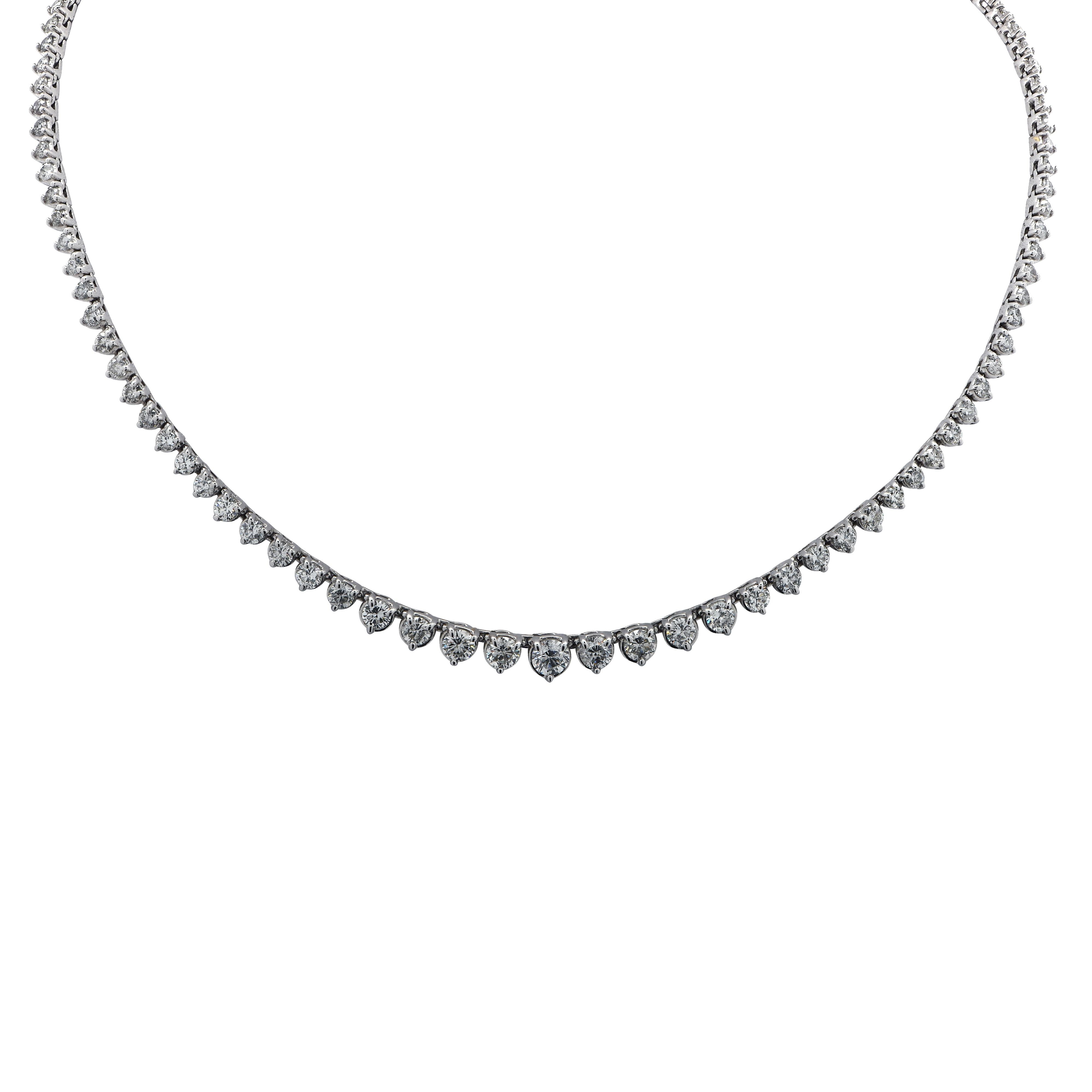 Modern 8.5 Carat Riviere Diamond Necklace