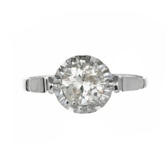 .85 Carat Round Diamond Platinum Gold Solitaire Engagement Ring