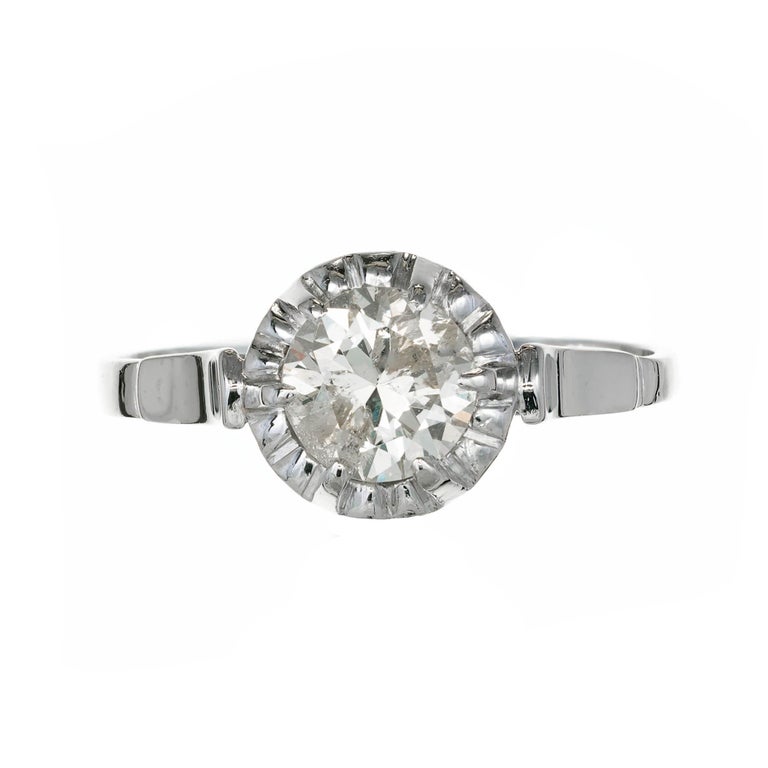 .85 Carat Round Diamond Platinum Gold Solitaire Engagement Ring For ...