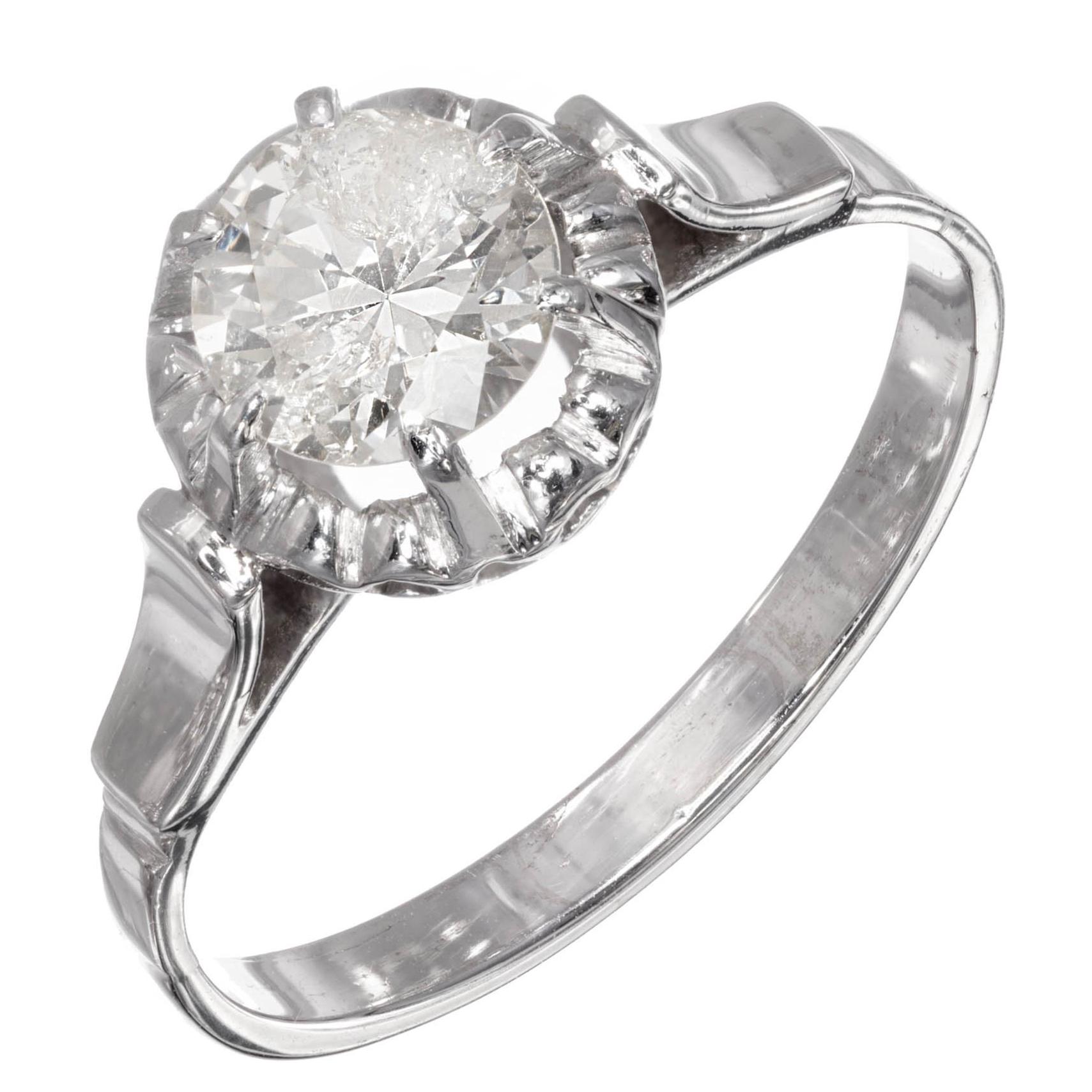 .85 Carat Round Diamond Platinum Gold Solitaire Engagement Ring