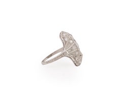 85 Karat Gesamtgewicht Art Deco Diamant Platin Verlobungsring