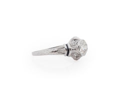 .85 Carat Total Weight Art Deco Diamond Platinum Engagement Ring