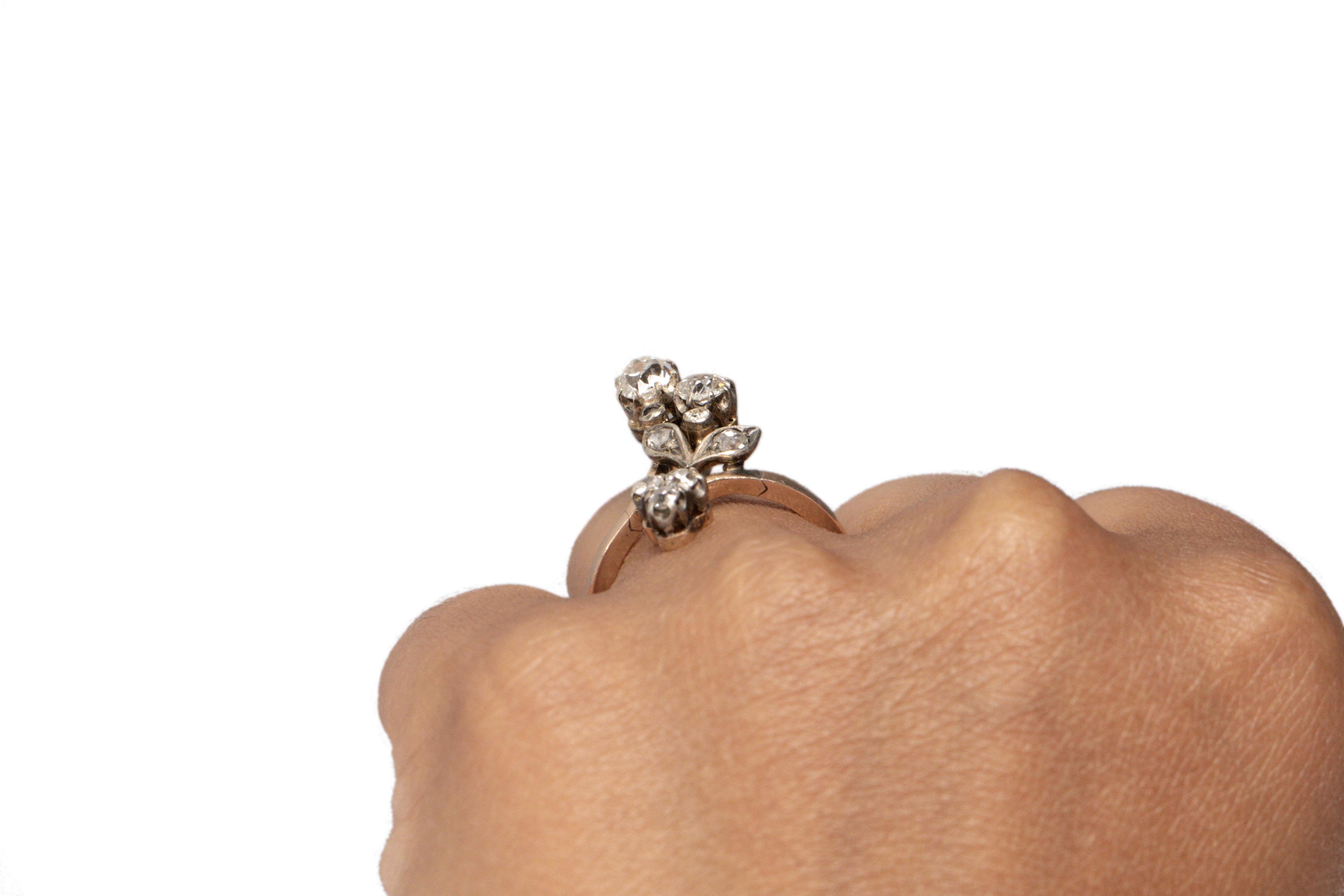 Women's .85 Carat Victorian Diamond Platinum Engagement Ring For Sale