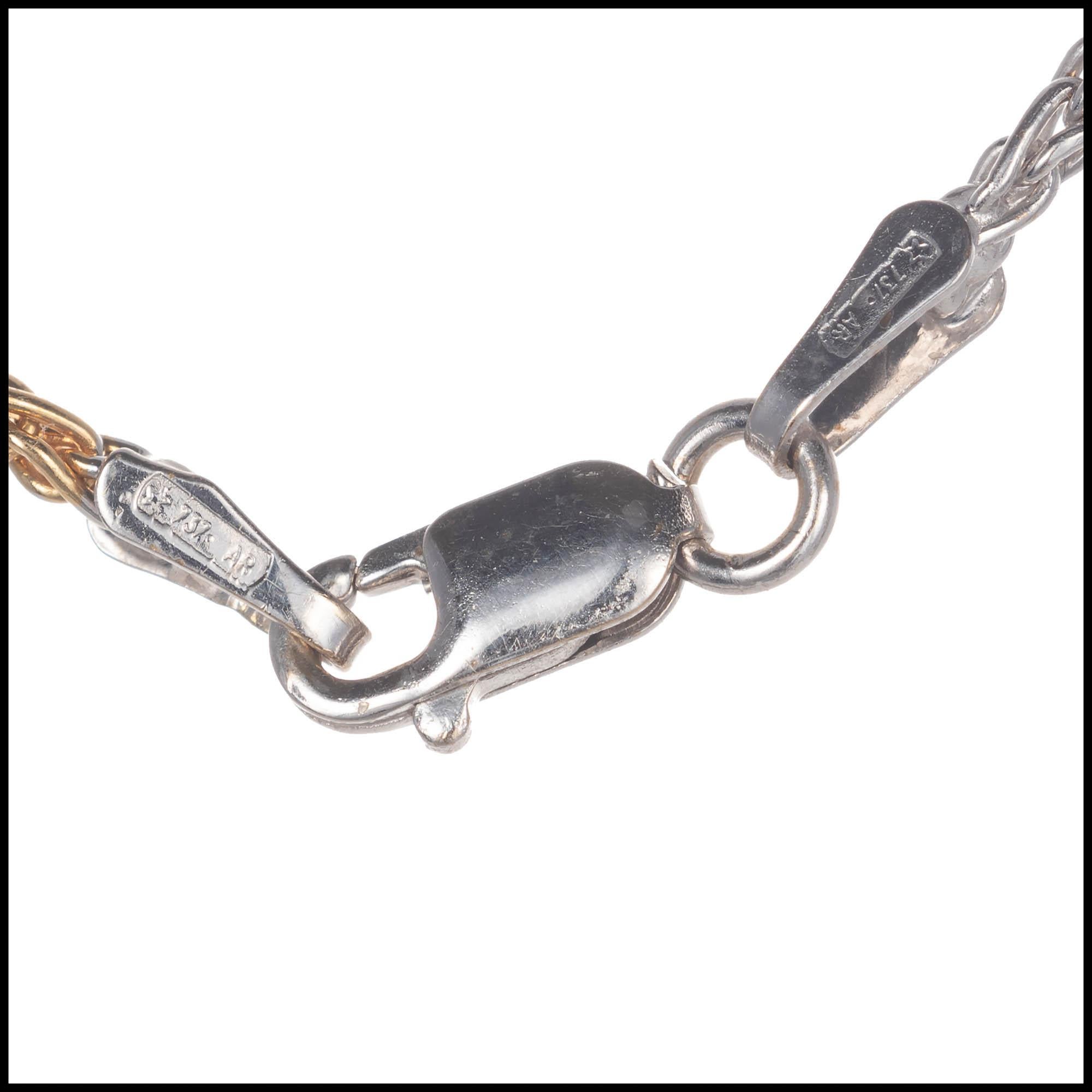Collana a goccia in oro bicolore con diamanti bianchi e gialli da 0,85 carati In condizioni buone in vendita a Stamford, CT