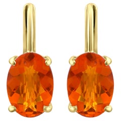 .85 ct. t.w. Oval Fire Opal Lever Back Drop Earrings in 14K Gold