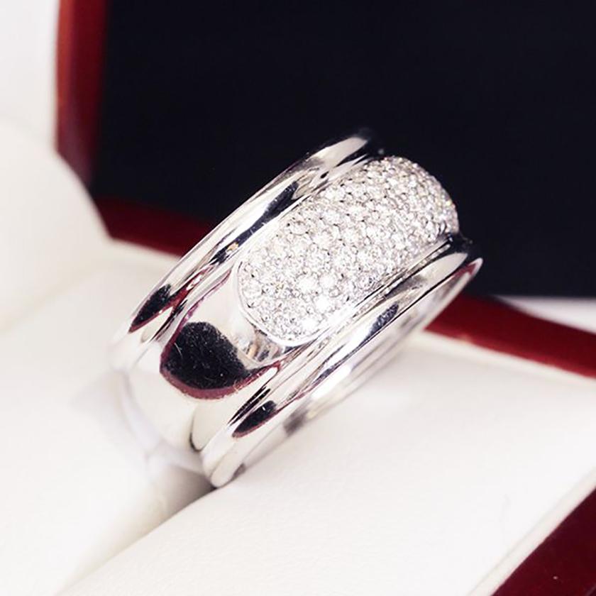 Brilliant Cut 85 Diamond Wide Wedding or Eternity or Cocktail Ring For Sale