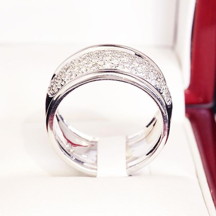 85 Diamond Wide Wedding or Eternity or Cocktail Ring For Sale 1