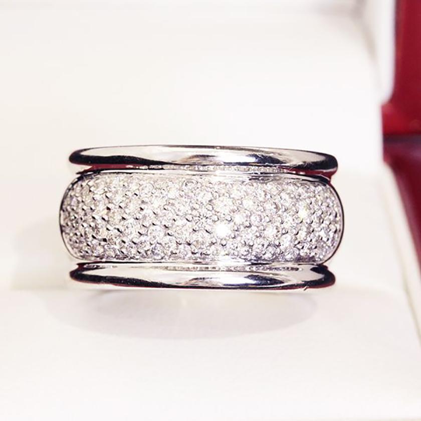 85 Diamond Wide Wedding or Eternity or Cocktail Ring For Sale 2