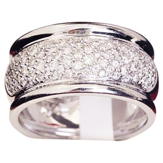 85 Diamond Wide Wedding or Eternity or Cocktail Ring For Sale