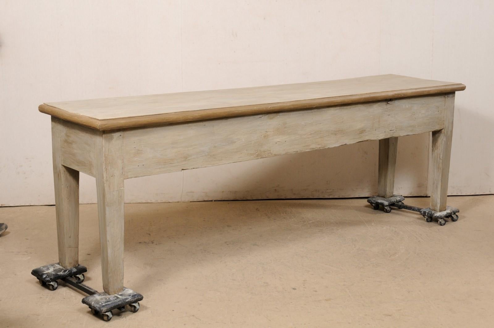 8.5+ Ft Long Brazilian Reclaimed Wood Console Table or a Great Kitchen Island!  For Sale 3