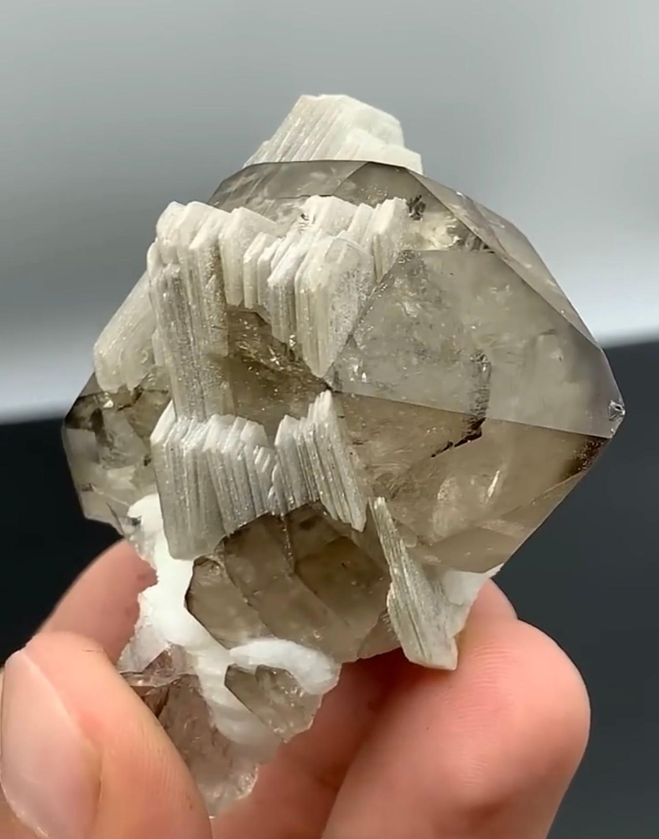 Pakistani 85 Grams Double Terminated Smoky Quartz With Muscovite From Pakistan For Sale