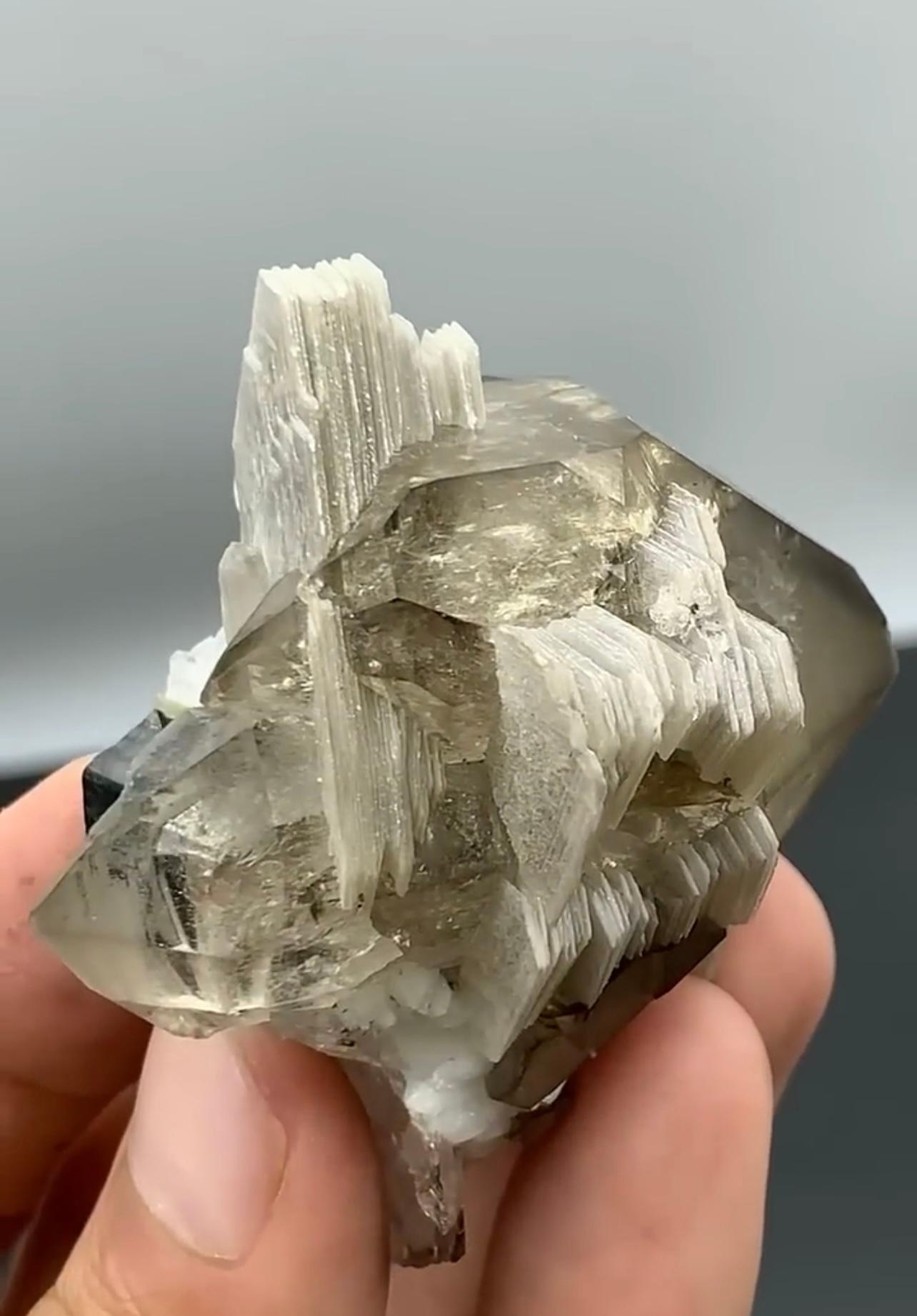 85 Grams Double Terminated Smoky Quartz With Muscovite From Pakistan For Sale 1