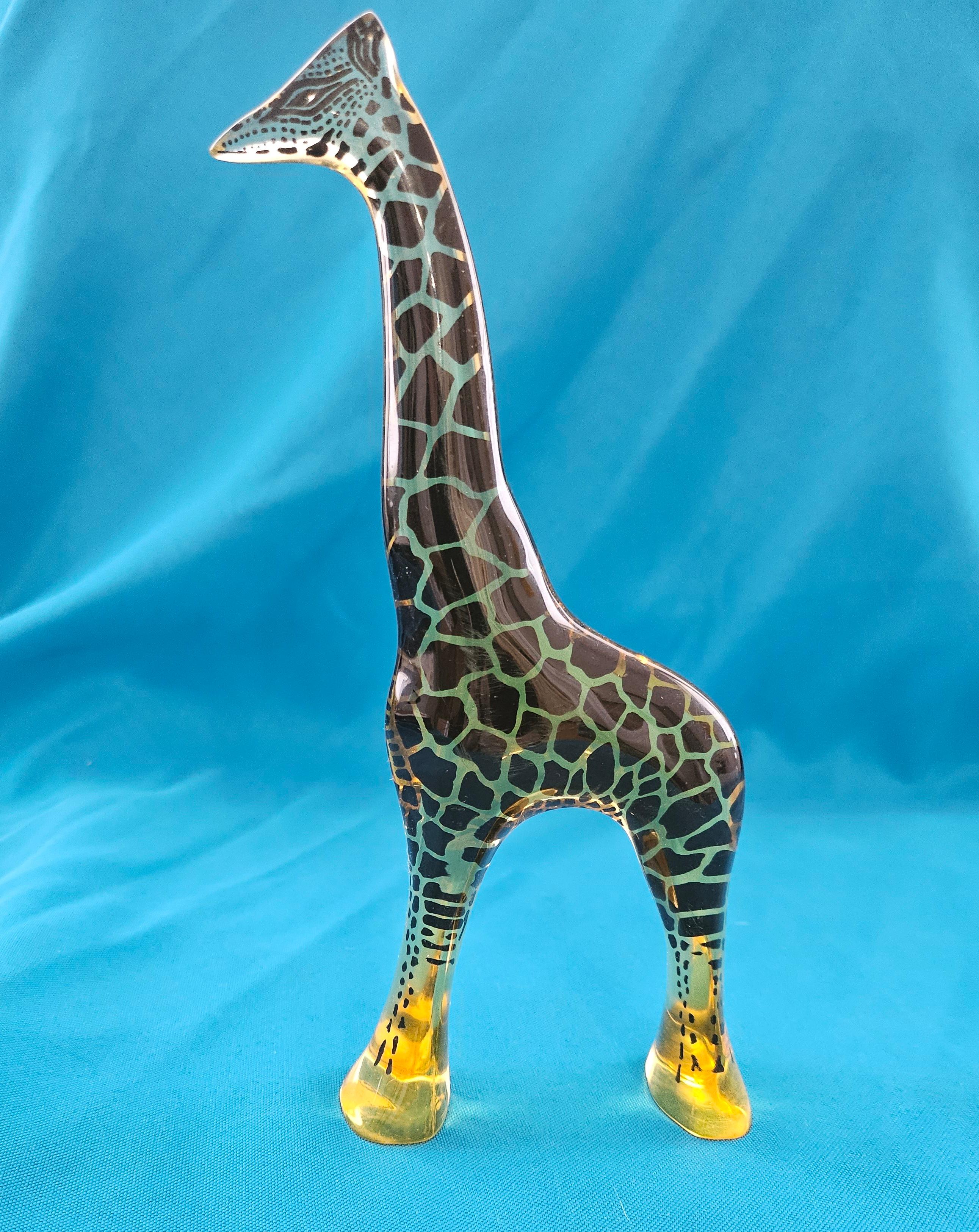 Other 8.5 Inch Abraham Palatnik Lucite Giraffe Sculpture - Op Art For Sale