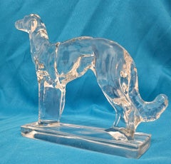8.5 Inch Glass Russian Wolfhound/Borzoi/Sighthound Sculpture
