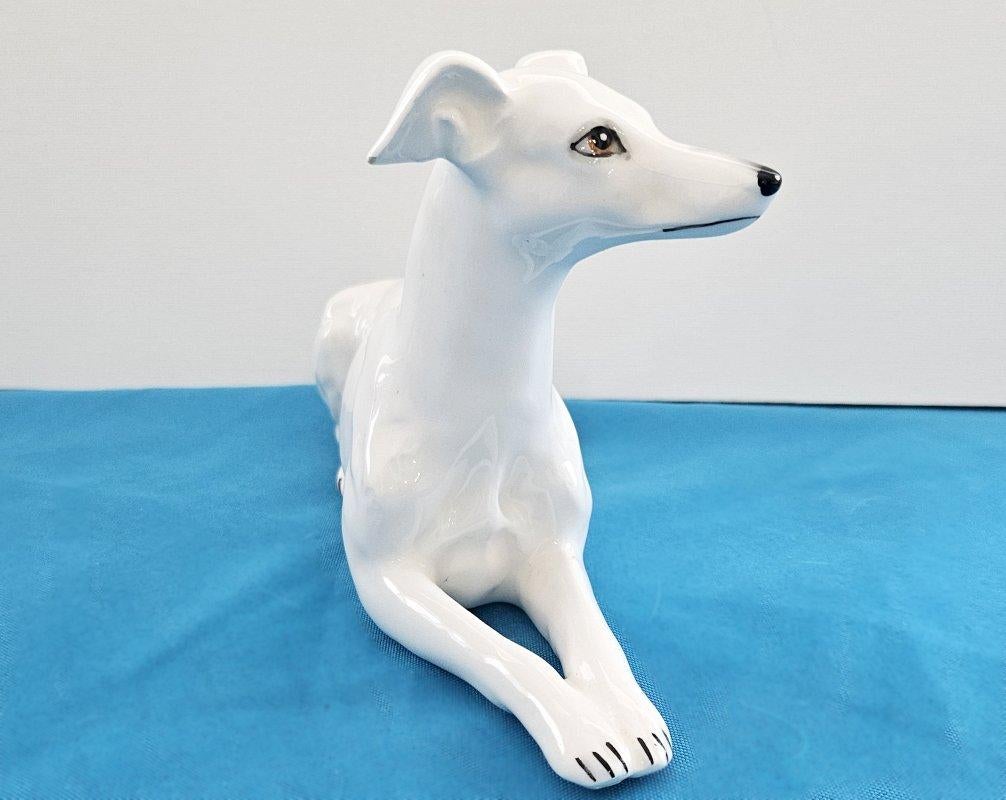 Sconosciuto Levriero bianco in porcellana o ceramica da 8,5 pollici / Whiting in vendita in vendita