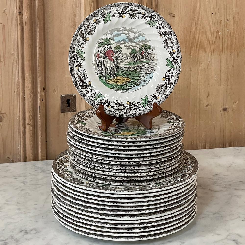 85 Piece Antique Staffordshire Dinnerware Set For Sale 9