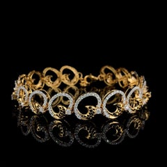 8.5 TCW Moissanite 18kt Gold designer Bridal Necklace, Earring, Bracelet set