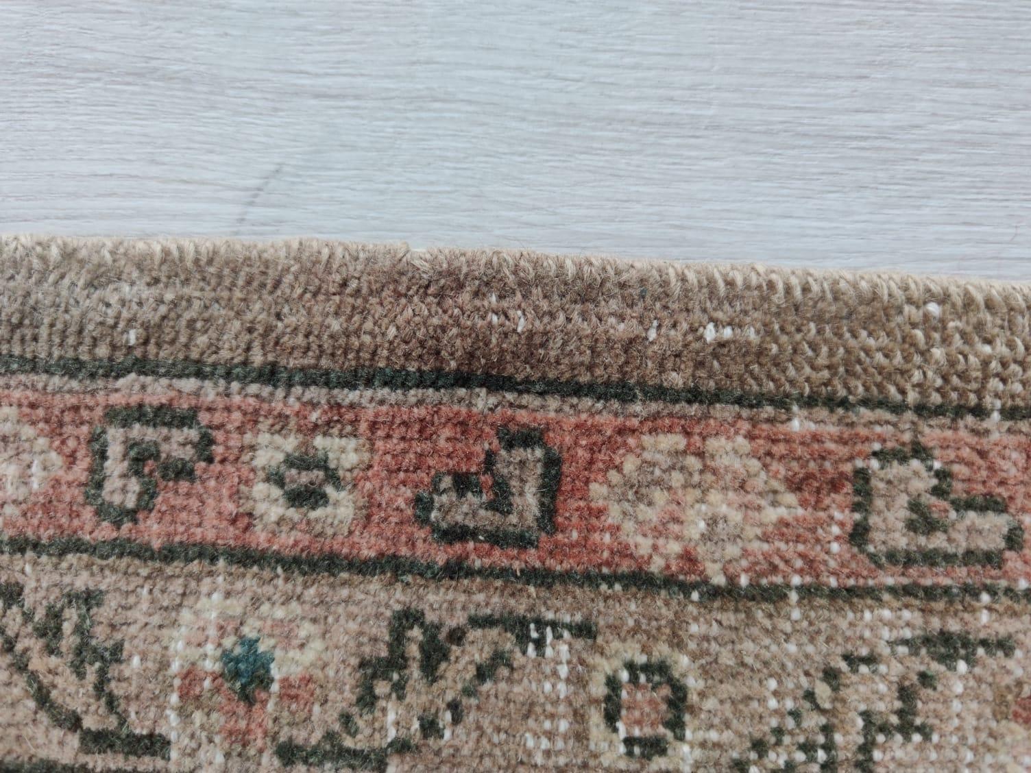8.5x11 Ft Vintage Handmade Floral Pattern Turkish Wool Area Rug in Tawny Brown 8