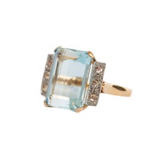8.50 Carat Aquamarine Rose Gold Engagement Ring