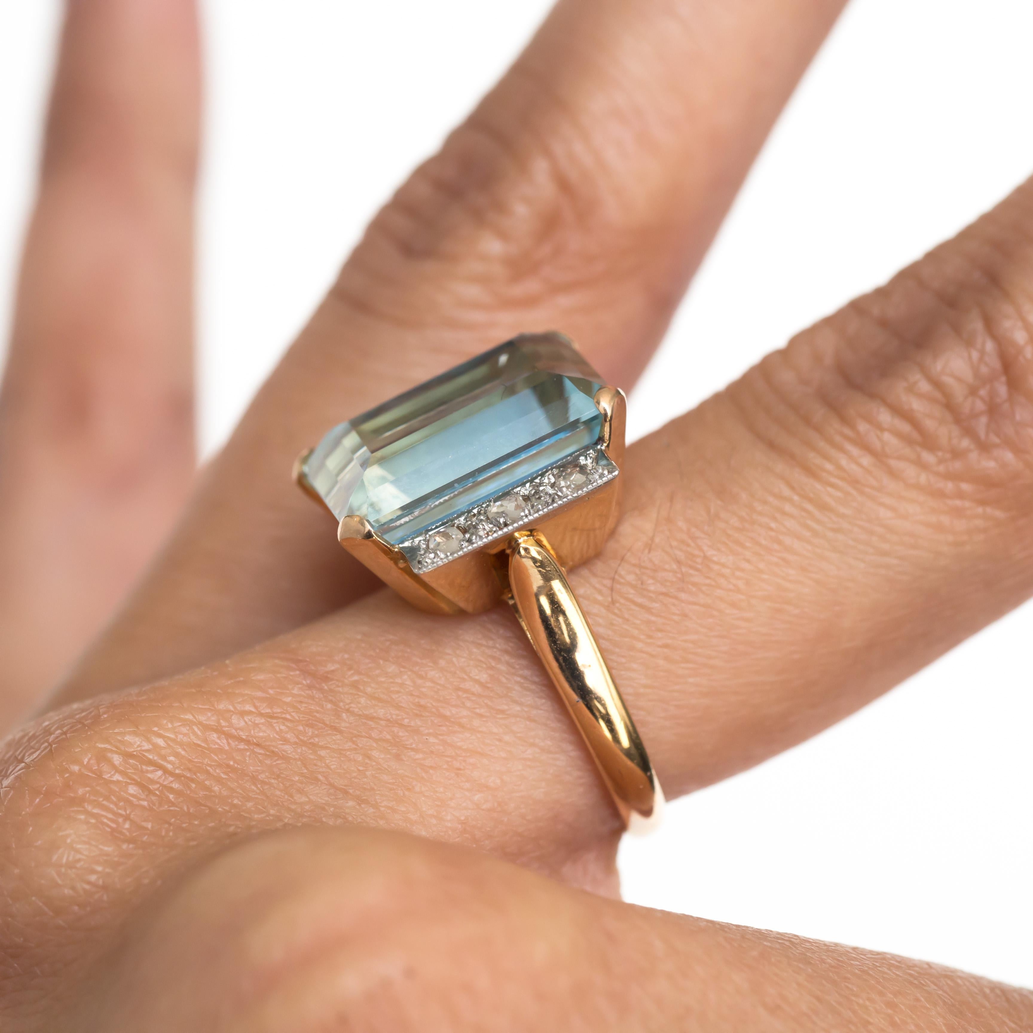 8.50 Carat Aquamarine Rose Gold Engagement Ring In Good Condition For Sale In Atlanta, GA