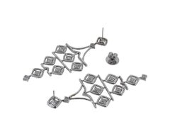18K White Gold 8.50ct Cushion Diamond Chandelier Earrings, USA