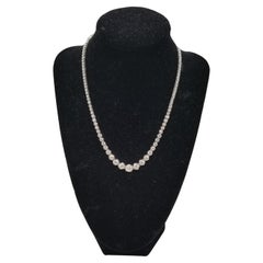 8.40 Carat Diamond Graduated Riviera Tennis Necklace 14 Karat White Gold