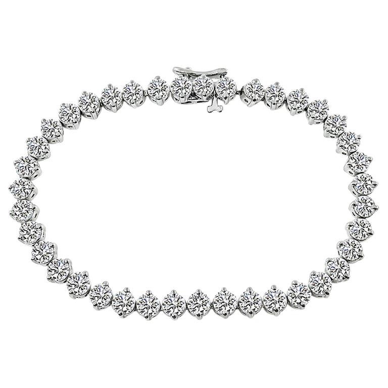 8.50 Carat Diamond Tennis Bracelet For Sale