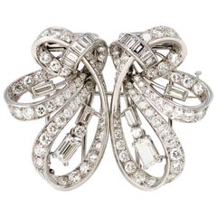8.50 Carat Diamonds Double Clips/Brooch in Platinum and Gold, circa 1940
