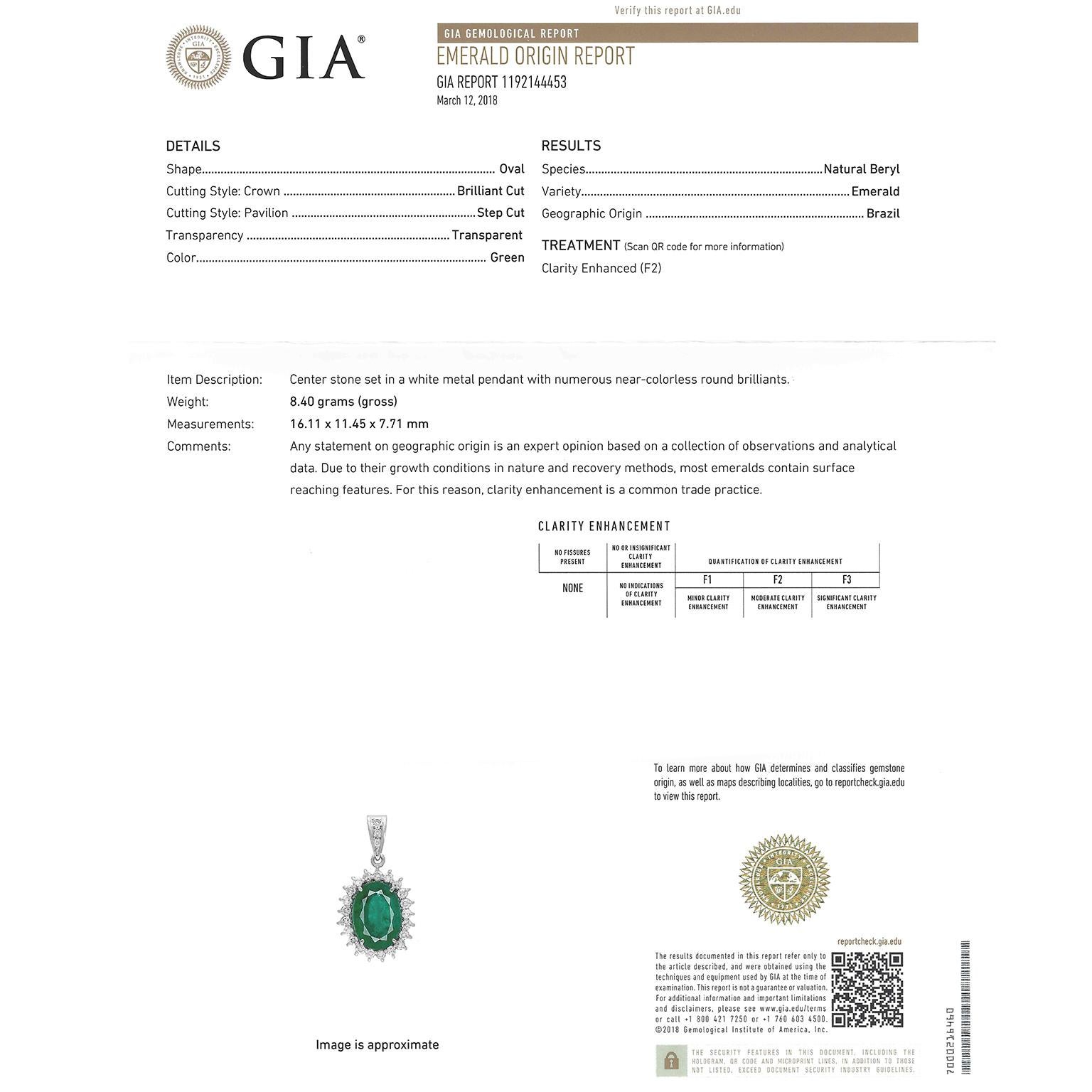8.50 Carat Emerald and Diamond Set White Gold Ring GIA 6