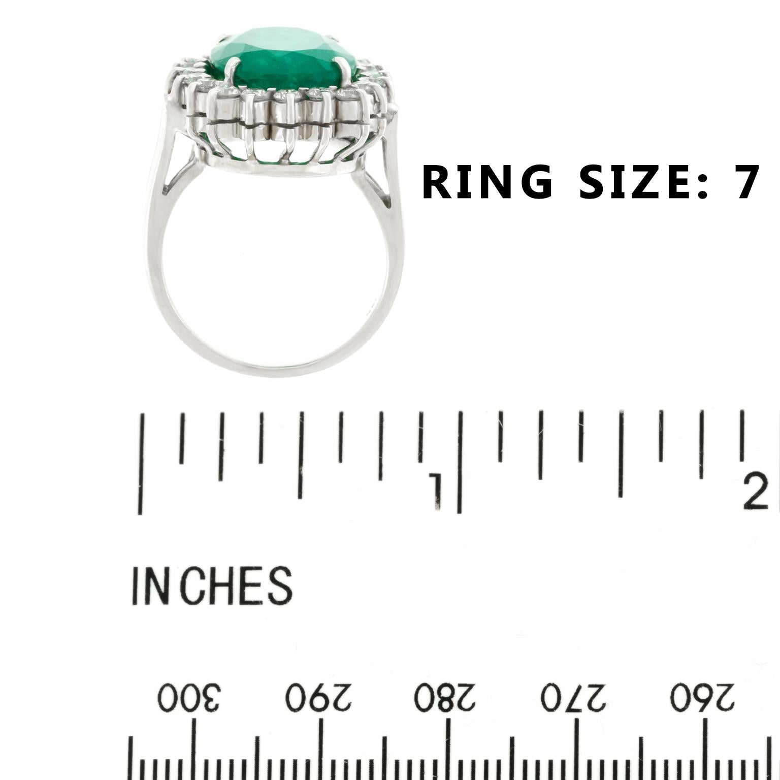 8.50 Carat Emerald and Diamond Set White Gold Ring GIA 2