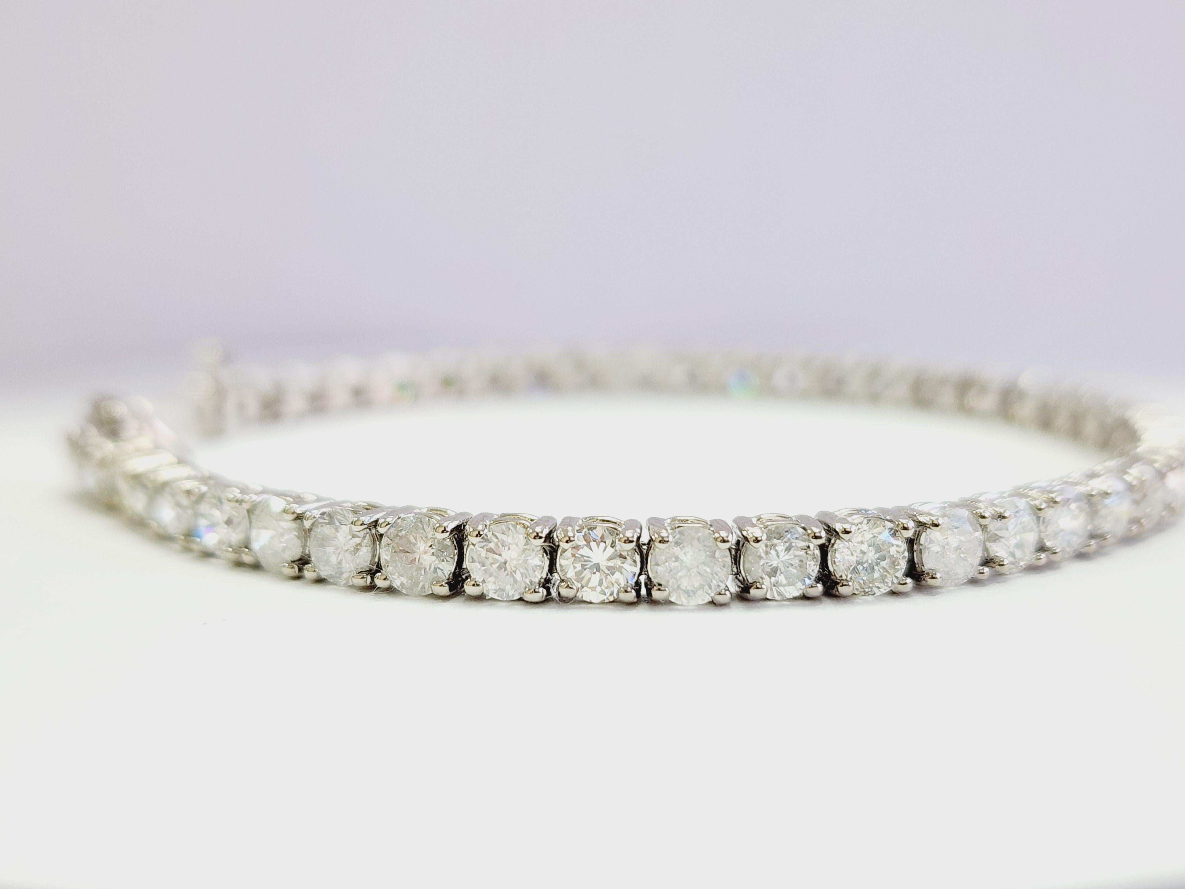 8.50 Carat Natural Diamond Tennis Bracelet 14 Karat White Gold In New Condition In Great Neck Plaza, NY