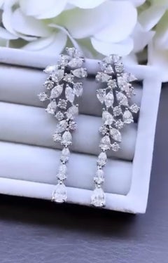 8.50 Carat Natural Diamonds  18k Gold Gorgeous Earrings