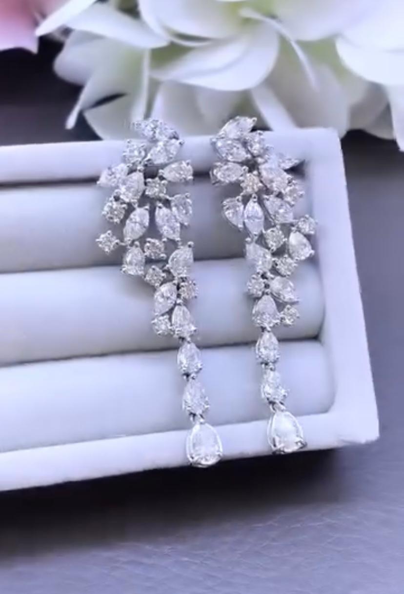 Donna Diamanti naturali da 8,50 carati  Orecchini splendidi in oro 18k in vendita