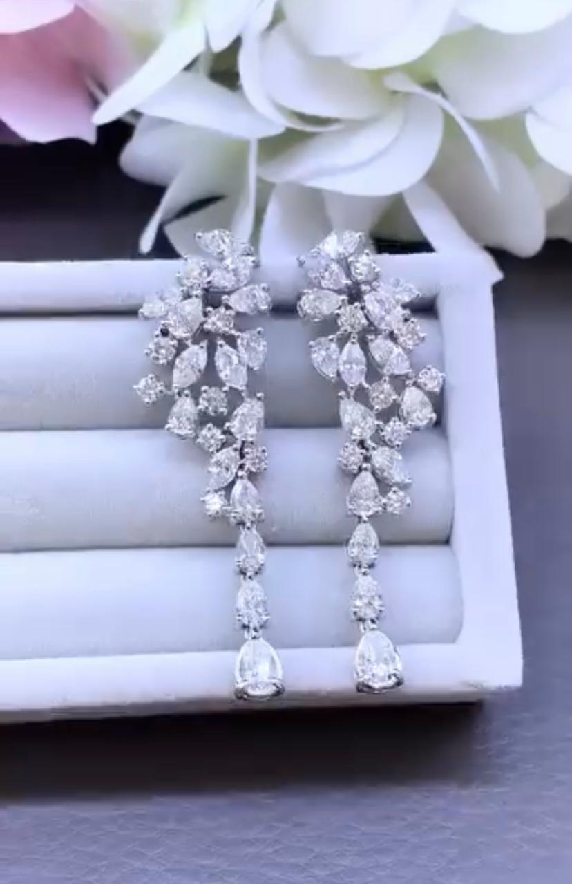 8.50 Carat Natural Diamonds  18k Gold Gorgeous Earrings For Sale 2