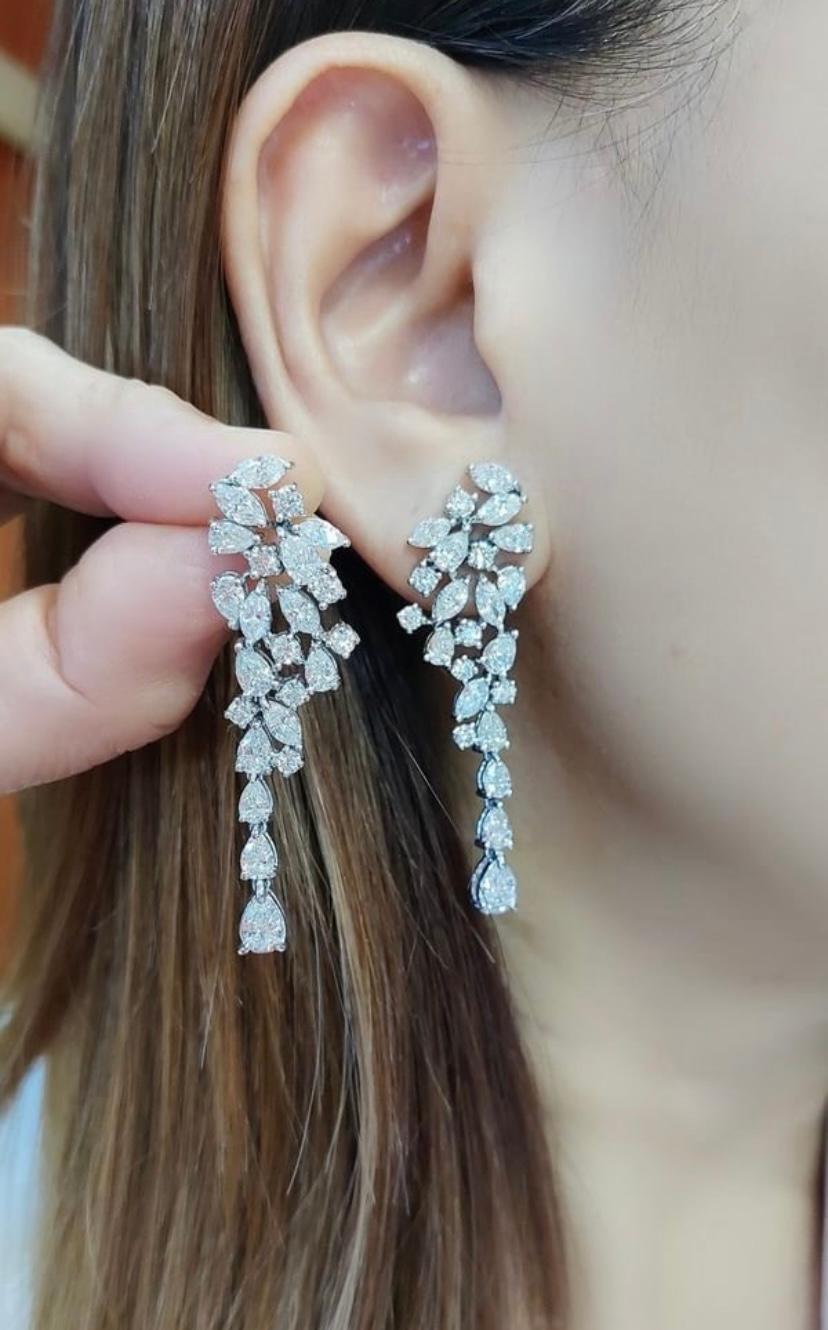 Diamanti naturali da 8,50 carati  Orecchini splendidi in oro 18k in vendita 4