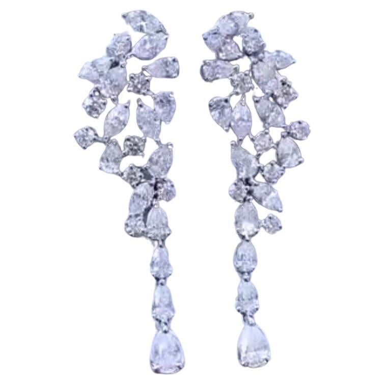 8.50 Carat Natural Diamonds  18k Gold Gorgeous Earrings For Sale