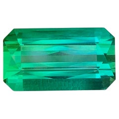 Gema afgana suelta de turmalina azul verdosa natural de 8.50 quilates, talla esmeralda