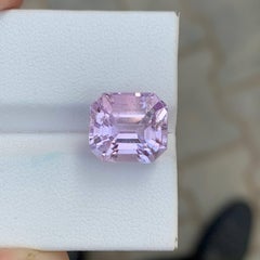 8.50 Carat Natural Loose Pink Kunzite Stone Emerald Cut Afghan Gemstone