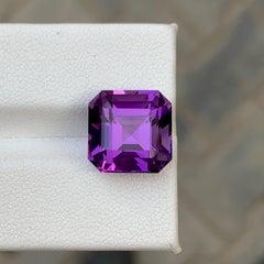 8.50 Karat Natürlicher Loser Lila Amethyst Stein Asscher Schliff Brasilianischer Edelstein