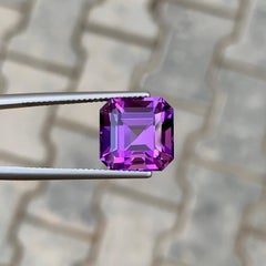 8.50 Carat Natural Loose Purple Amethyst Stone Asscher Cut Brazilian Gemstone